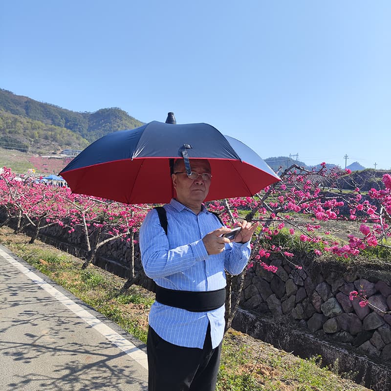 Curved hook long rain umbrella back-style dedicated shoulder strap, outdoor fishing and tea picking sunshade support umbrella holder
