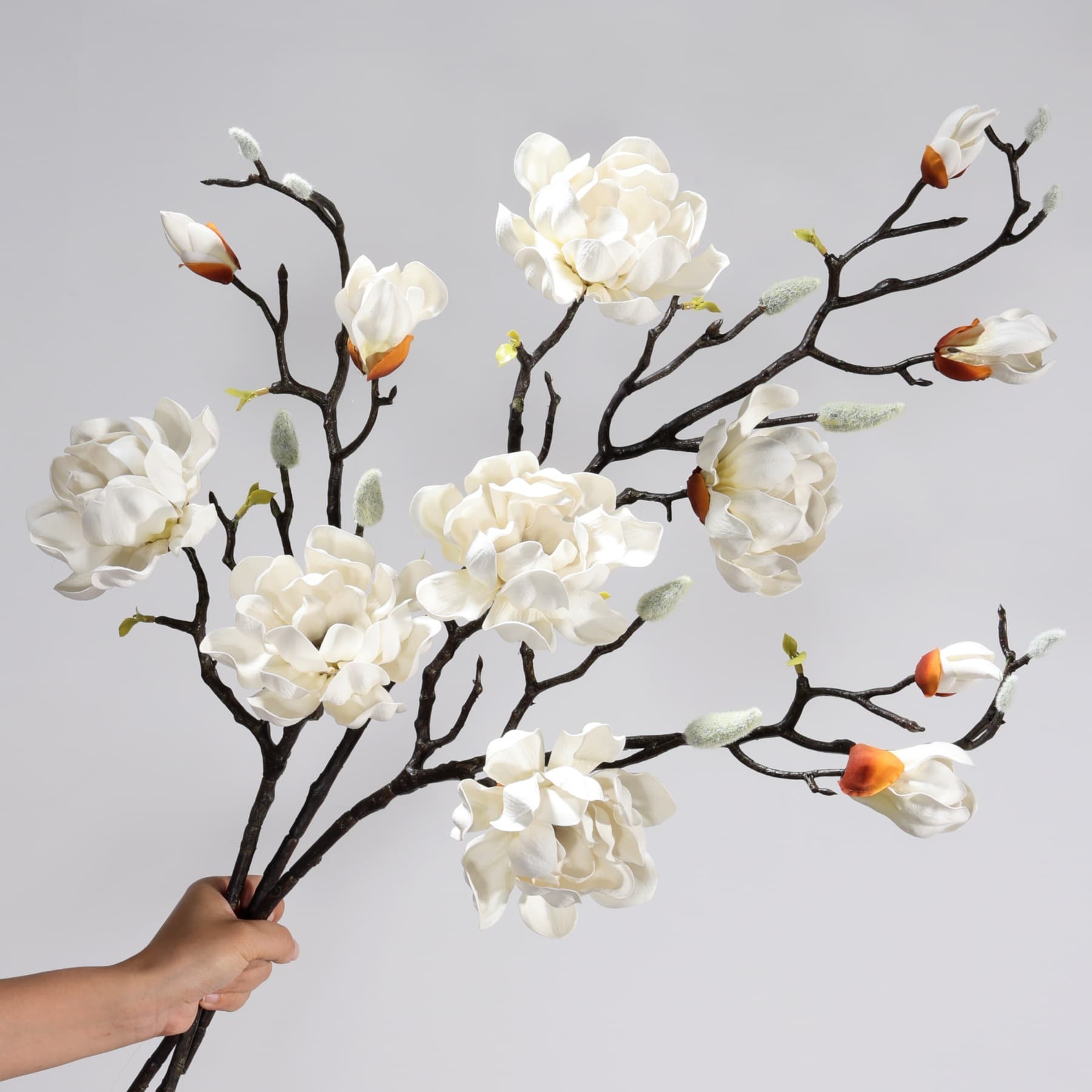 EVA Magnolia Artificial Flowers New Chinese Style Magnolia Home Living Room Floral Arrangement Materials Fake Flowers New Chinese Style Magnolia