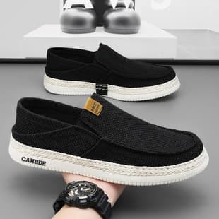 Men's Shoes Summer Low-top Casual Shoes Comfortable Old Beijing Cloth Shoes Men Cross-border Versatile Single Shoes Soft Sole Breathable Men's Board Shoes