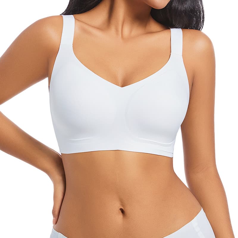 Hot-selling seamless knitted wireless bra for everyday summer wear, breathable and supportive, in stock for cross-border shipping to Europe and America
