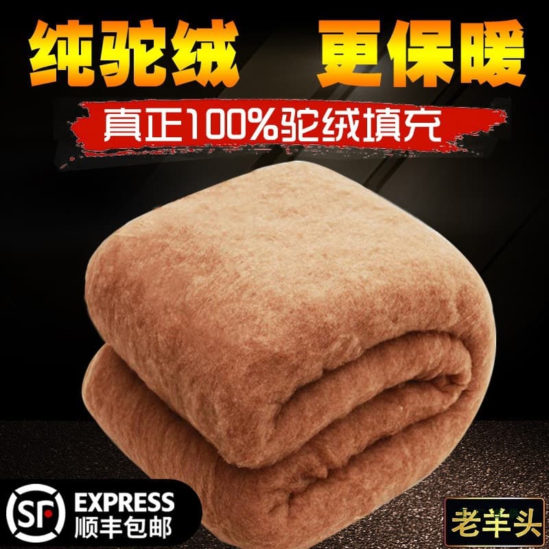 Upgraded Pure Camel Wool Quilt Cotton Extra Warmth Winter Quilt Single/Double Comforter Spring/Autumn Quilt Camel Hair Quilt Student Quilt