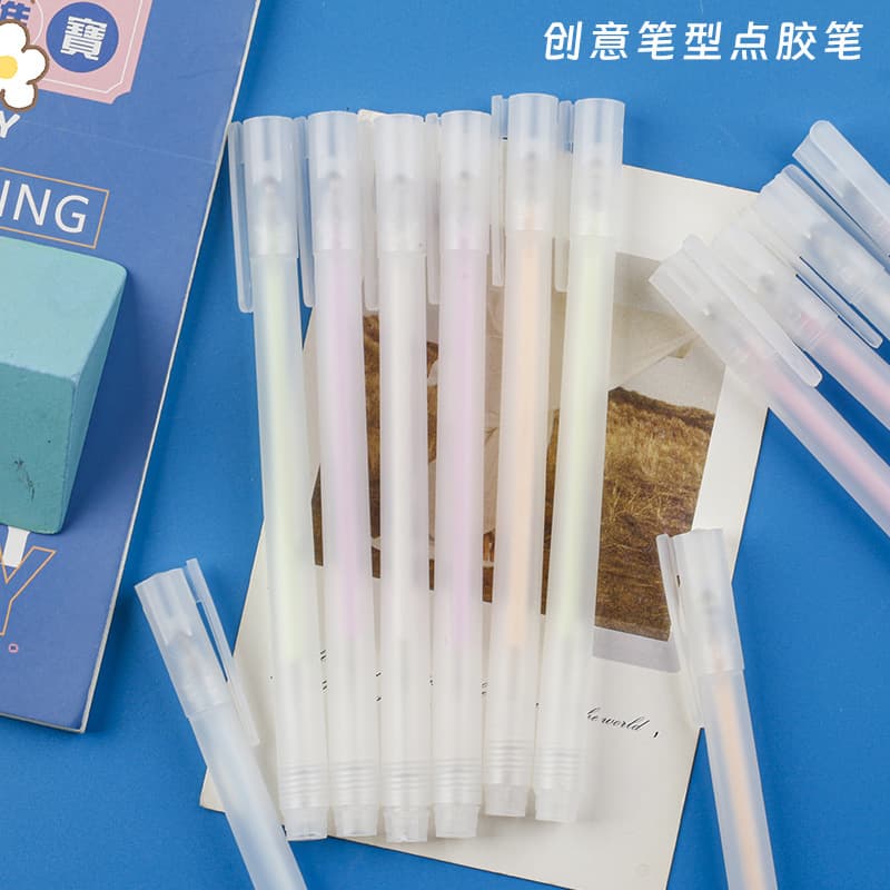 Matte Stick Dot Glue Pen - Journal Pen with Push-button Mechanism, Fast-drying Precision Glue Pen for Elementary Students' Journaling