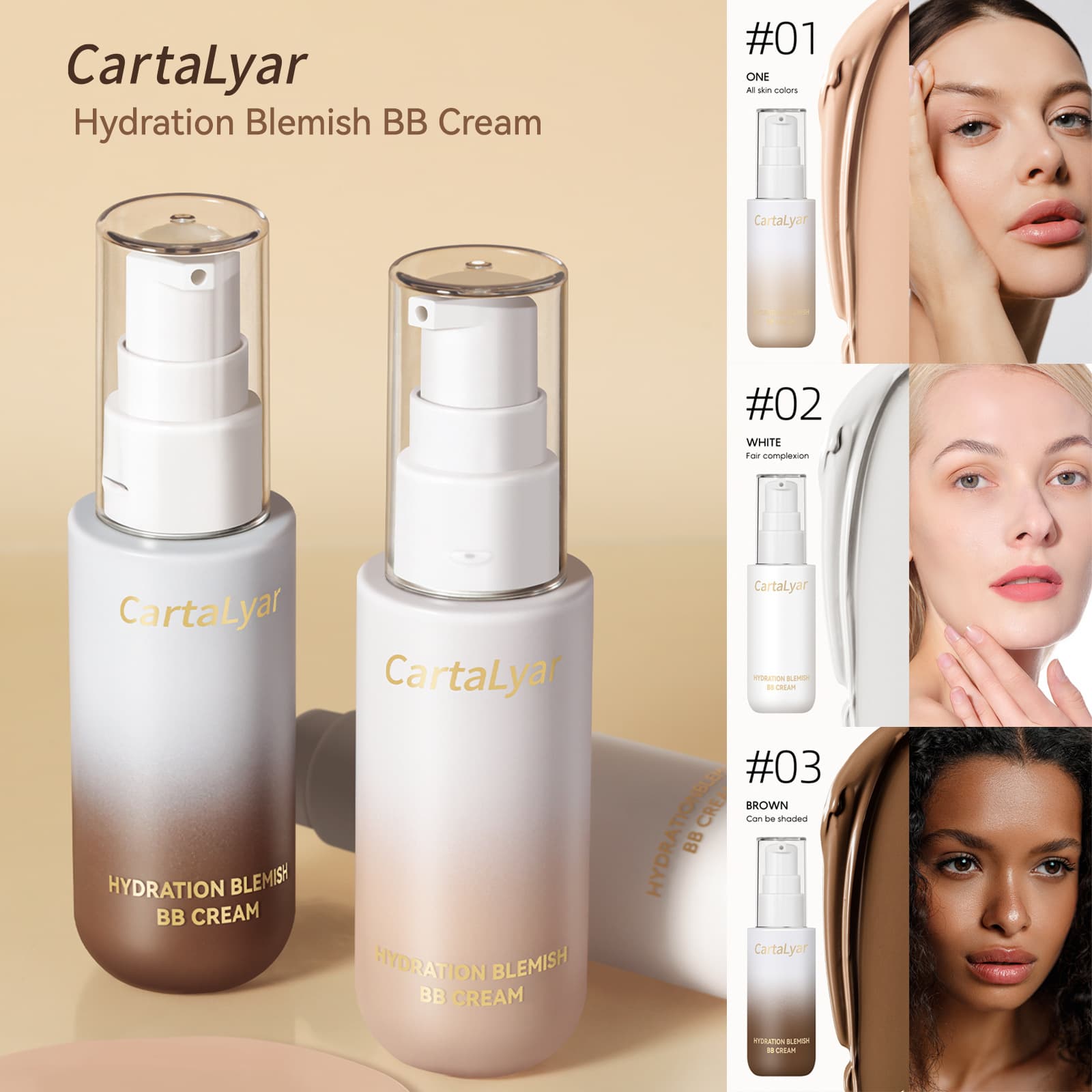Cross-border Supply Concealer BB Cream Long-Lasting Natural Foundation Concealer Contouring Moisturizing BB Cream Foreign Trade Beauty Wholesale