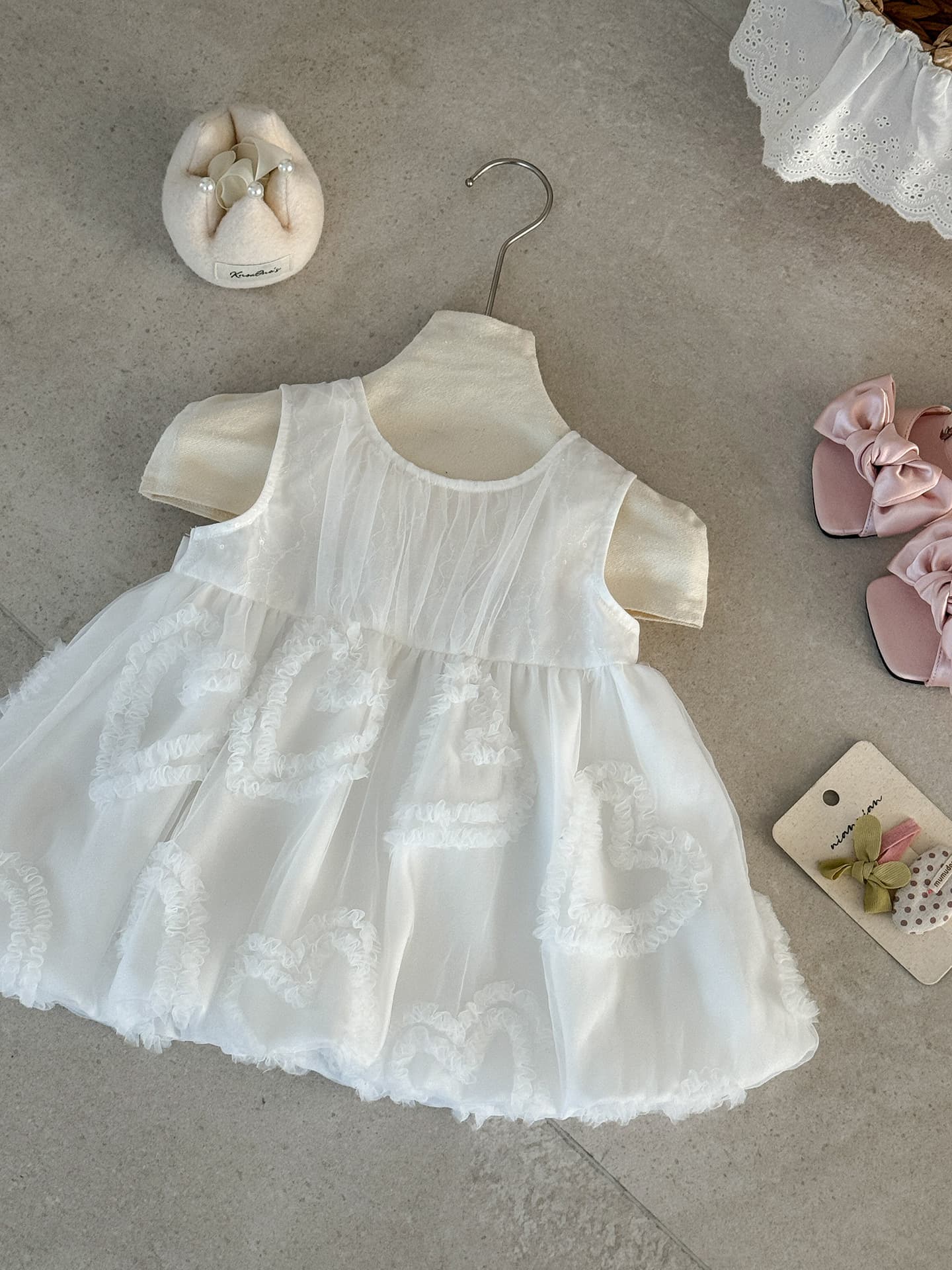 2026 Summer New Arrival Baby Girls Heart Mesh Tulle Dress, Sweet Birthday Princess Dress for Toddlers