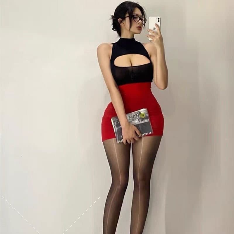 Slim fit plus size sexy lingerie female sexy secretary suit super spicy hip skirt nursing bed passion transparent couple