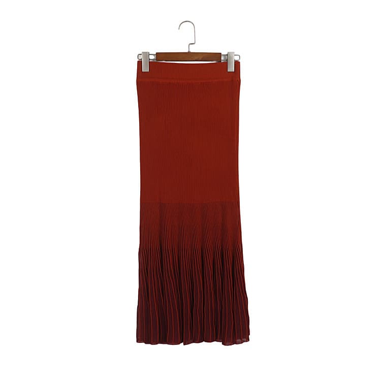 Rib Knit Two-Piece Set: Round Neck Mesh Ruffle Cap Sleeve Fitted Crop Top & High-Waist Fishtail Midi Skirt Set for Women