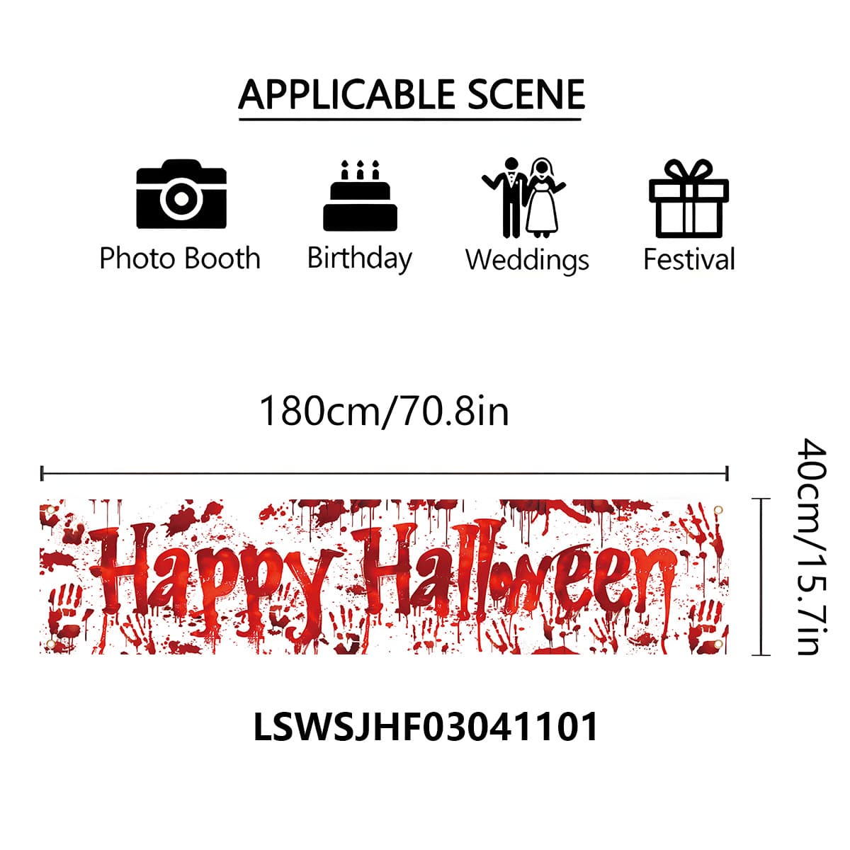 New Cross-Border Halloween Decoration Banner, Multiple Styles Available, Background Venue Decoration Props, Halloween Banner