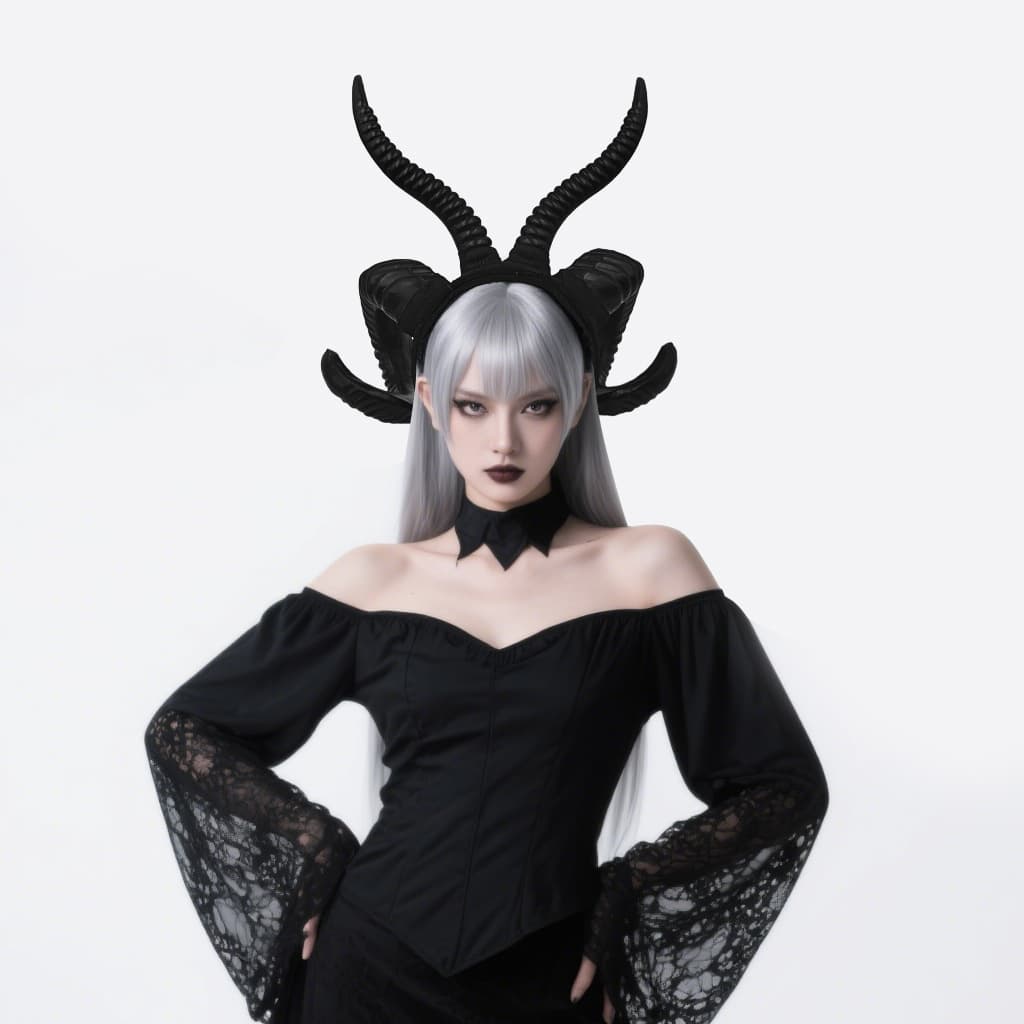Halloween cross-border simulated horn headband devil personalized dress props dark headband succubus accessories dress up