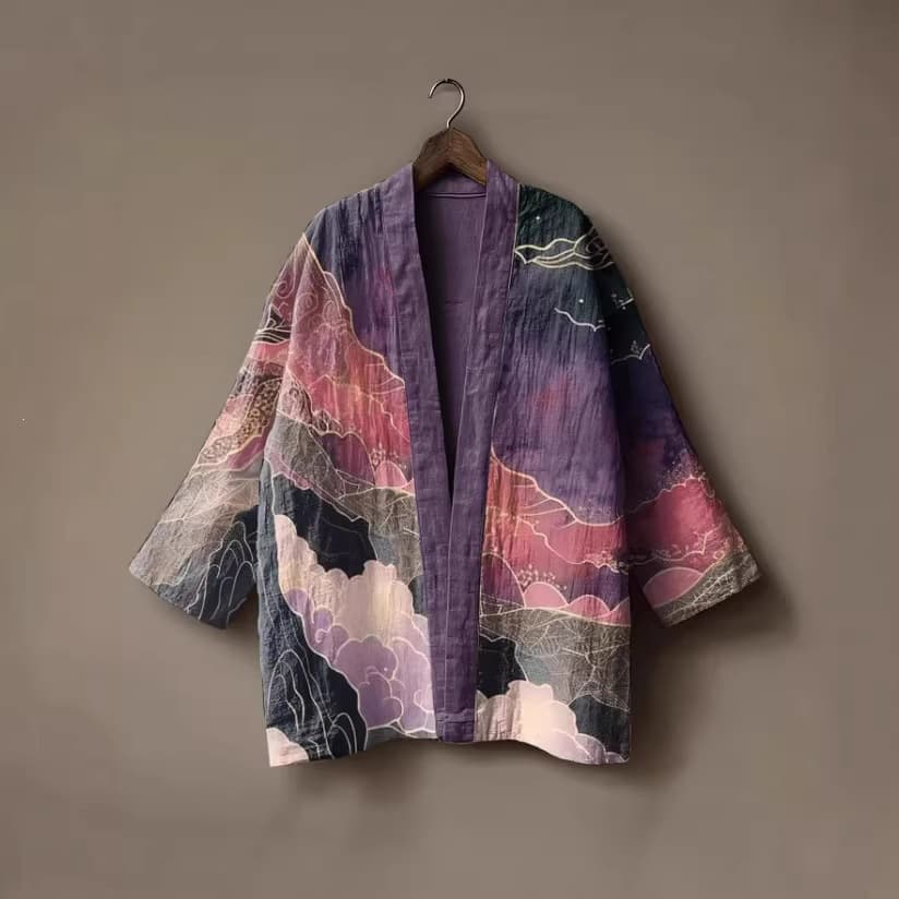 2026 new cross-border independent station temu retro ukiyo-e cardigan kimono men and women same style robe cloak casual