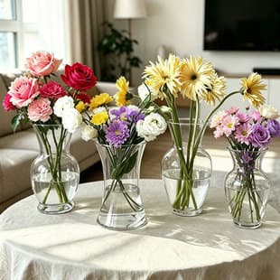 Simple Ins Style Transparent Glass Vase for Flower Arrangement Decor, Premium Fresh Flower Water Cultivation Vessel, Living Room Desktop Vase