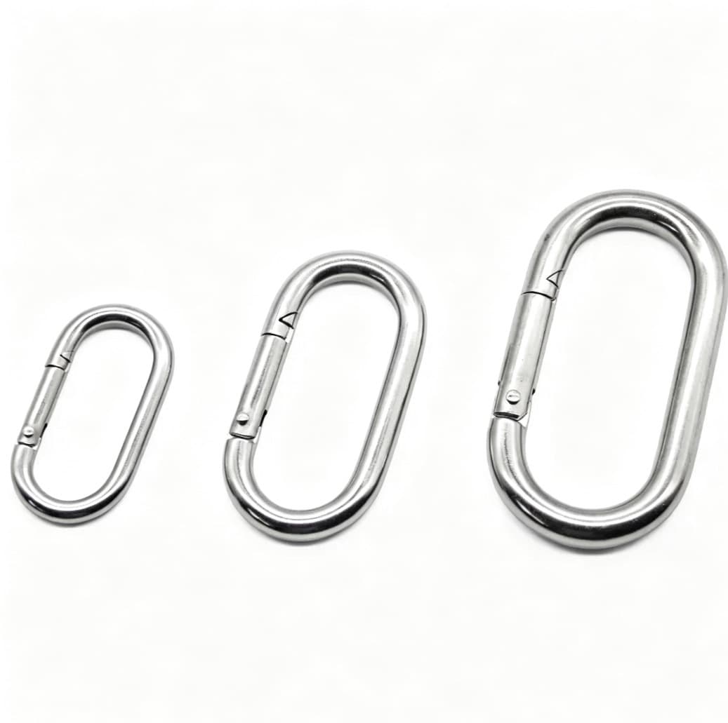 304 Stainless Steel Spring Buckle Carabiner Clip Safety Lock Runway-Type Spring Clasp Chain Connector Gourd-Shaped