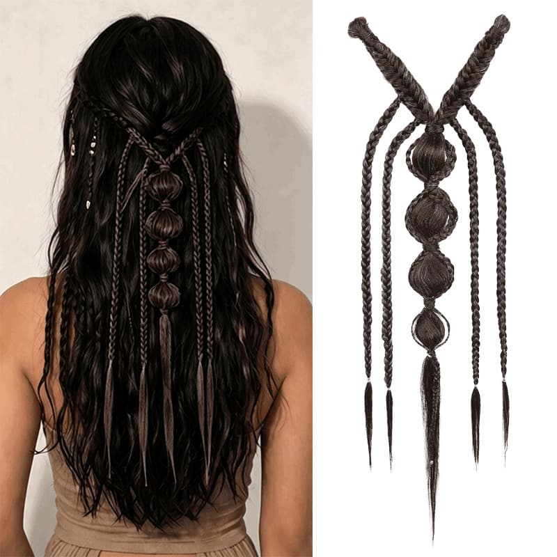 European and American Export Wig for Women, Fairy Style BB Clip Hair Extension Braids, Realistic Bohemian Braids Factory Stock