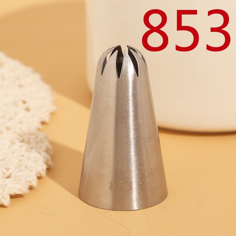 853# 8-Tooth Piping Tip 304 Stainless Steel Internet-Famous Jenny Cookie Piping Nozzle Cake Baking Tool Medium
