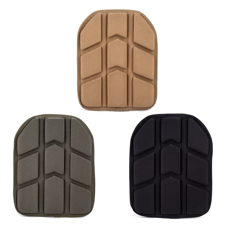 Tactical vest with built-in cushioning pad, molded lining, and breathable inserts (set of 2)