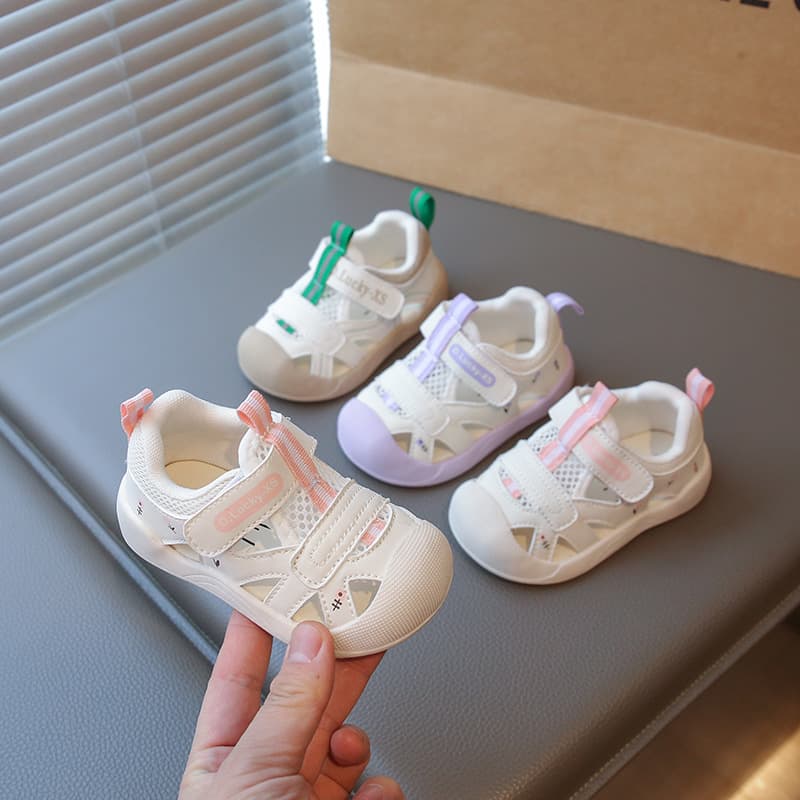 Baby Toddler Walking Sandals Summer Hollow Out Girls Walking Shoes Non-slip Soft Sole Boys Indoor Shoes Drop Shipping
