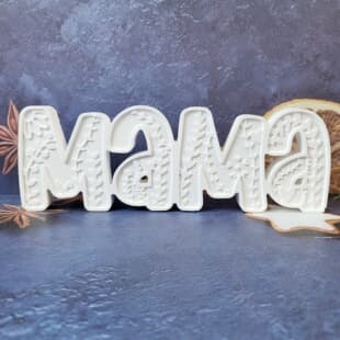 X1477 Flower MAMA Ornament Decorative Cement Plaster Mold DIY Silicone Mold
