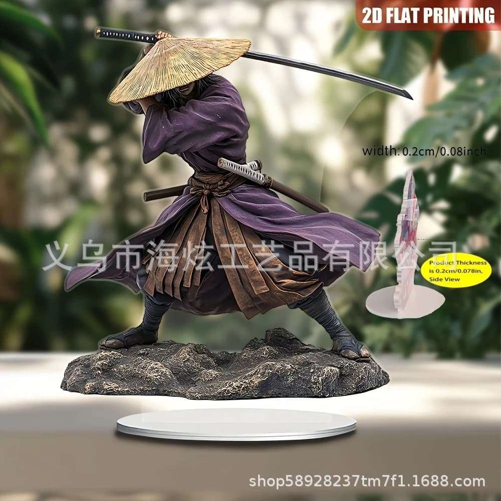 2D cross-border new Japanese samurai swordsman showcase decoration office desk acrylic flat ornament holiday gift