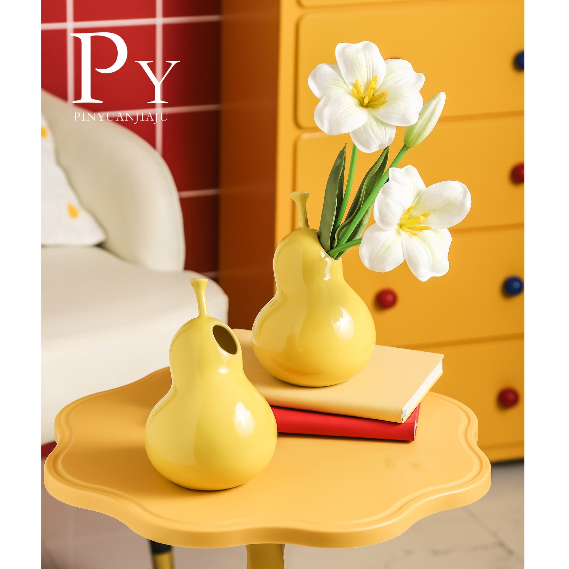 Creative Crooked Pear Ceramic Vase Flower Arrangement Premium Sense Niche Entryway Living Room Hydroponic Flower Vase Small Vase Ornament