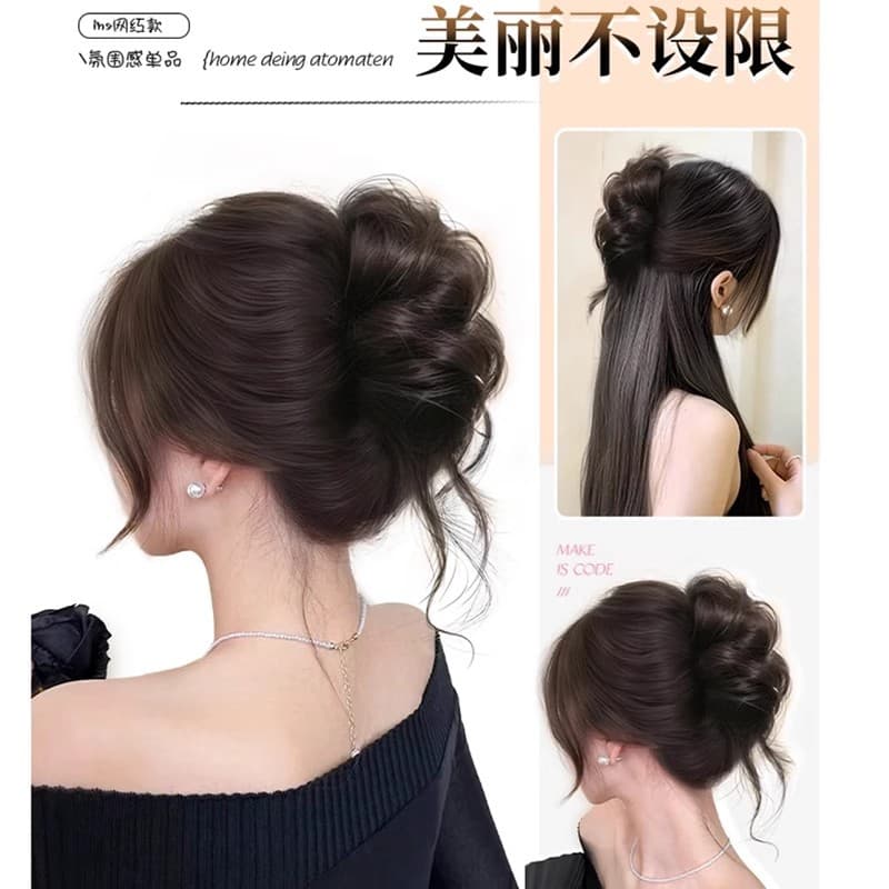 Bun Hair Clip with Fake Hair, Hair Bun Maker for Thin Hair, Back of Head Hair Clip, 2025 New Style Premium Hair Accessory for Women