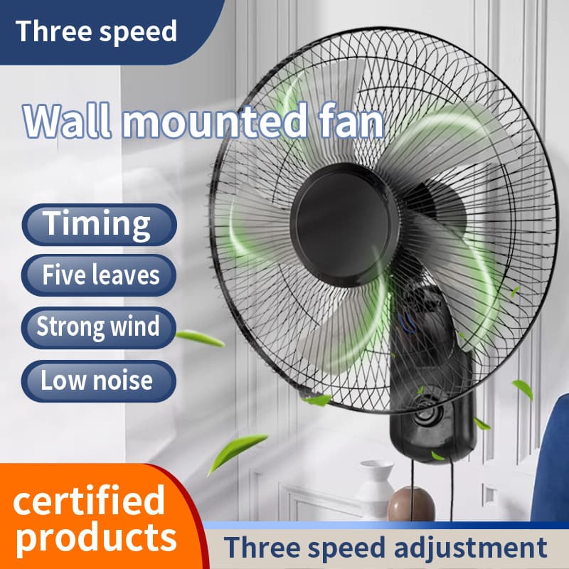 Wall Fan Wall-Mounted Electric Fan Household Light Sound Wall-Mounted Industrial High-Airflow Fan for Export
