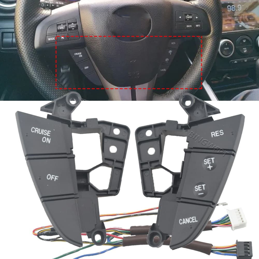 Upgrade accessory for Mazda5, Mazda CX-7, Mazda3 Axela steering wheel audio multifunction buttons
