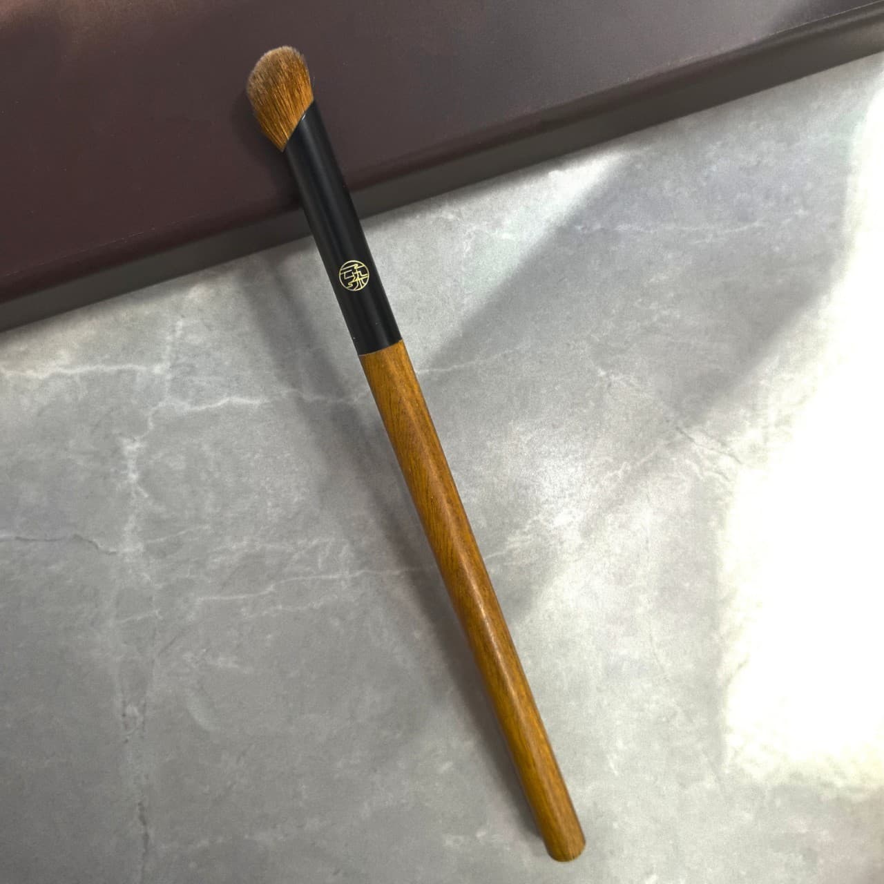 Yellow Weasel Hair, Green Sandalwood Copper Tube Fingertip Concealer Brush, Contour Brush, Cream Brush, Liquid Brush, Blending Brush, Animal Hair