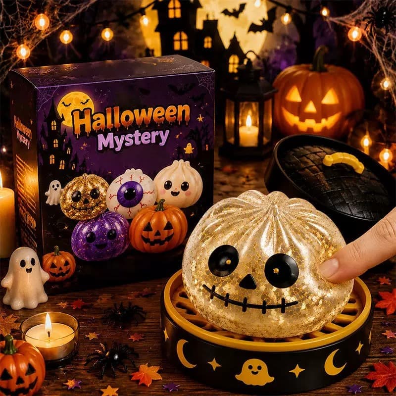 Halloween Ghost Squeeze Toy Cross-border Maltose Squeeze Stress Relief Toy Stock Grab Stress Relief Gift Box Set