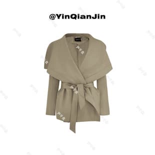 Yin Qianjin ** Spring/Autumn Style [Beijing Love Story] Budget Windbreaker Coat F240300 Black Spandex