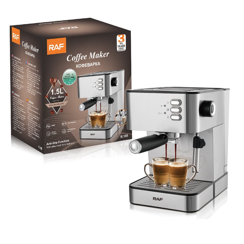 RAF cross-border coffee machine household European standard small Italian semi-automatic steam milk frother all-in-one coffee pot