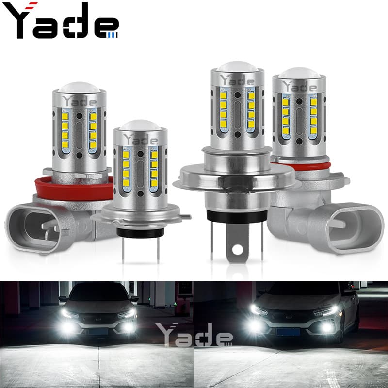 Car LED High Bright Fog Light H7 H4 H11 2020 24 Lights High Power Lens Headlight LED Headlight