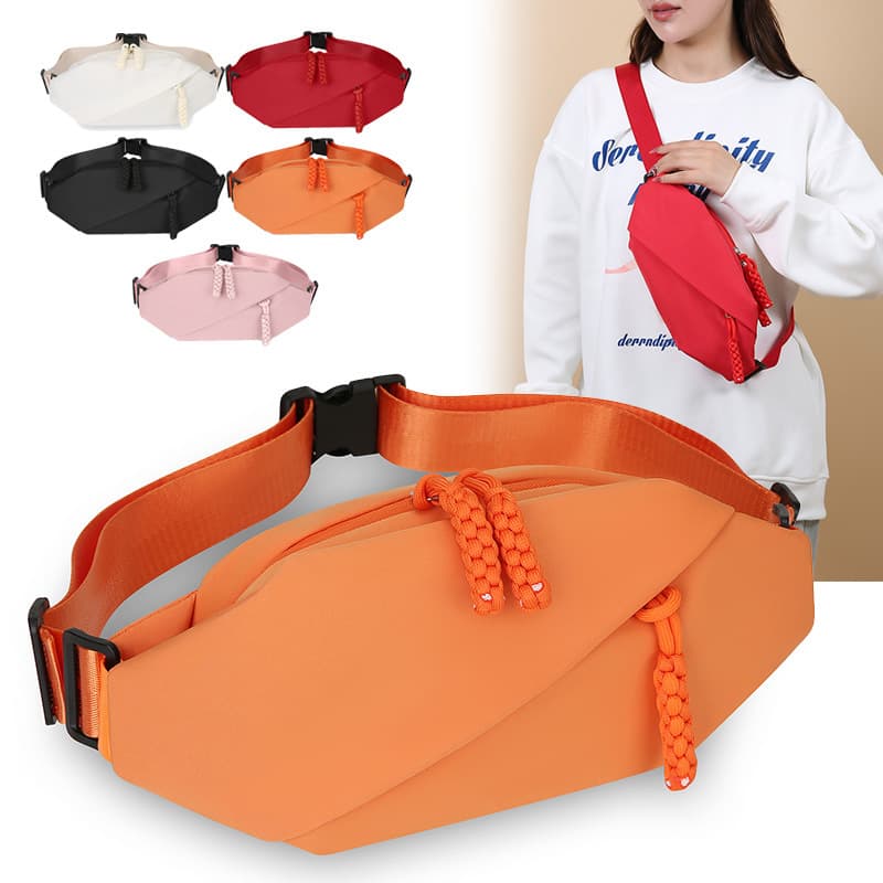 Outdoor fashion portable chest bag simple Korean version ins casual shoulder crossbody bag nylon water-repellent sports waist bag