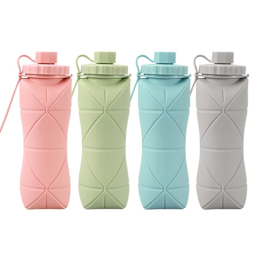 Travel Silicone Collapsible Water Bottle, Portable Telescopic Large Capacity Folding Silicone Cup for Outdoor Travel and Cycling