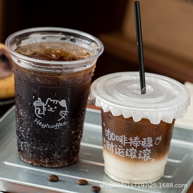 98 caliber coffee cup disposable printed special edition PET plastic cup American milk tea drink juice cup
