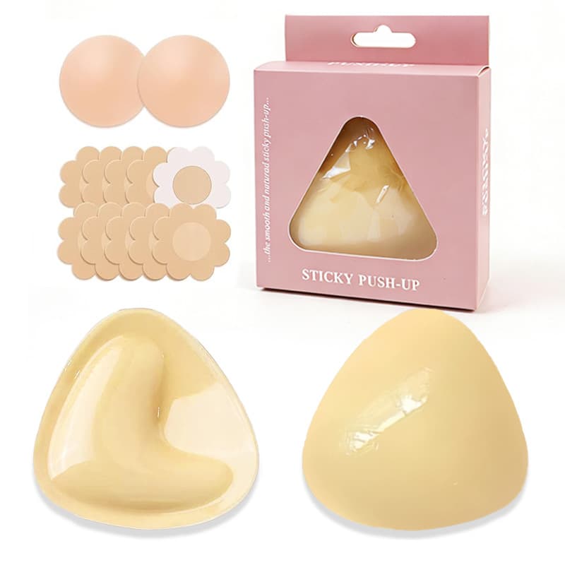 Triangle Double-Sided Adhesive Bra Inserts V-Shape Push-Up Padded Enhancer for Small Bust, Self-Adhesive Bra Pads