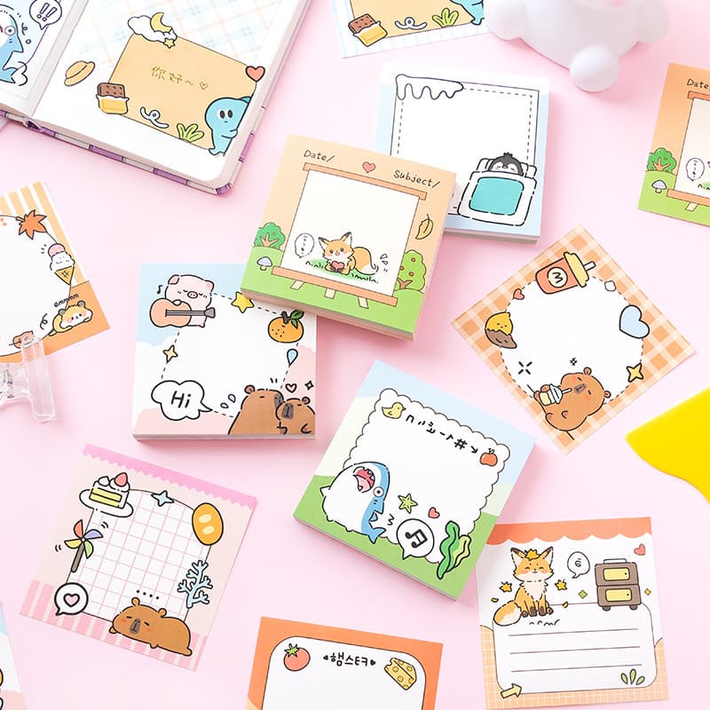 Message Note Pad Gulu Can't Sleep Enough Cute Animal Cartoon Note Paper Stationery Handbook Memo Message Paper 4 Types