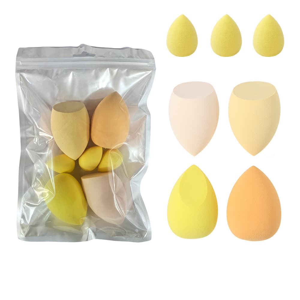 Cross-border Hot Selling White Pearl Bag 4 Large + 3 Small Puff Set Makeup Sponge Beauty Blender Mini