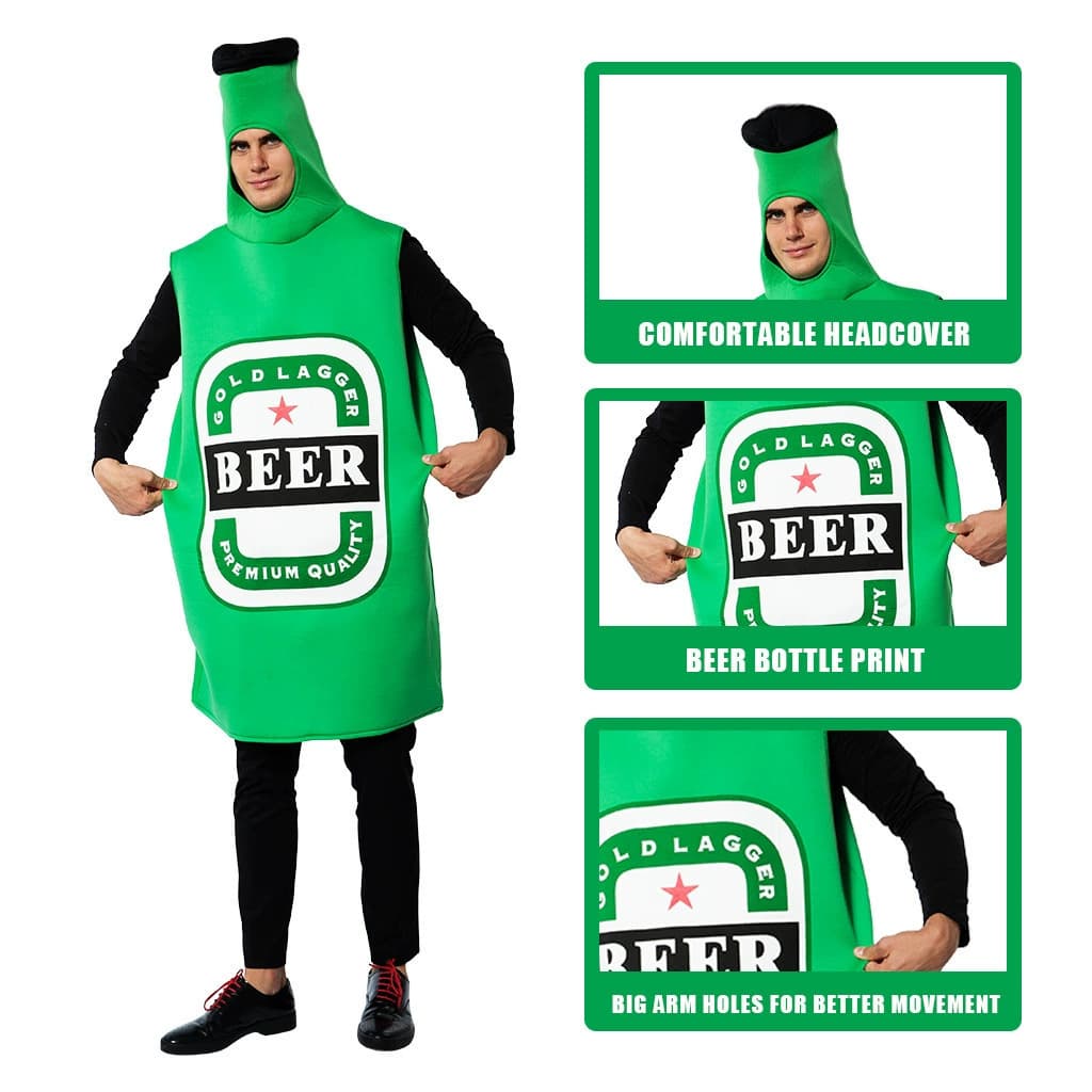 New cross-border Halloween beer costume adult party performance costume fun stage green outfit