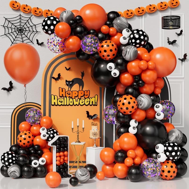 Cross-border Halloween Balloon Chain Set Eyeball Latex Balloon Garland Ghost Festival Decoration Kids Photo Prop Magic