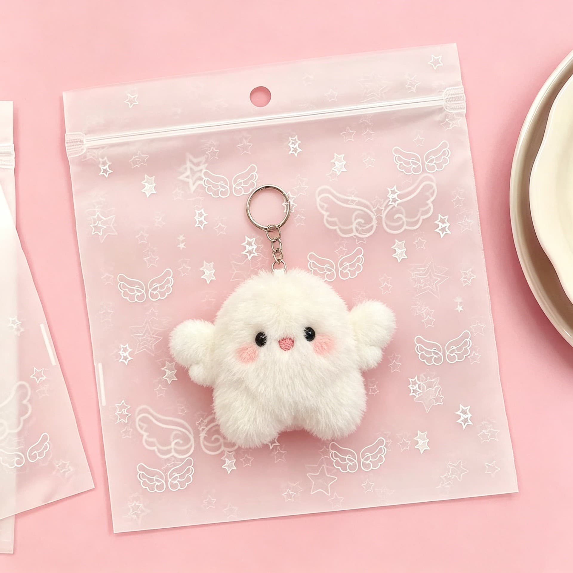 Ins-style Bear and Rabbit Frosted Ziplock Bags, Cute Cartoon Packaging Bags, High-Aesthetic Card Packaging and Hand Account Bags