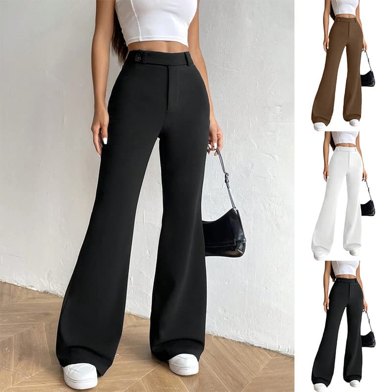 Cross-border Europe and America High-Waist Slimming Flared Trousers Amazon Casual Wide-Leg New Style Autumn Women's Slightly Flared Pants