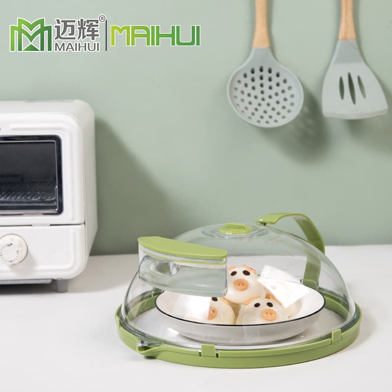 Maihui microwave heating lid water injection upgraded diversion style oil splash-proof dedicated PC fresh-keeping cover high-temperature resistant PC