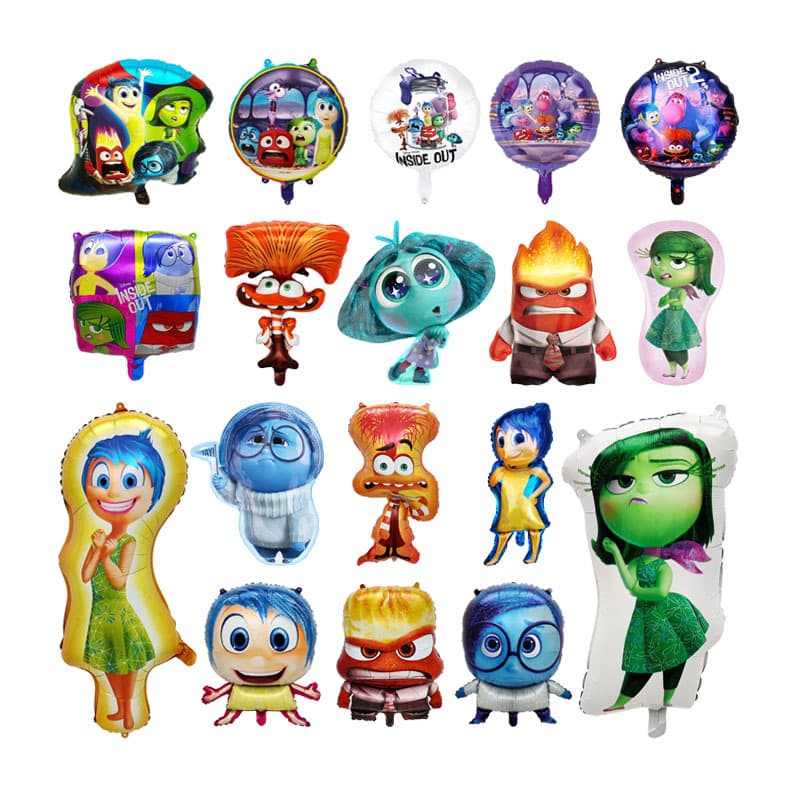 Cross-Border Hot Selling Inside Out Balloon Emotion Minions Party Toys Anxiety Joy Anger Disgust Sadness Cartoon Aluminum Foil Ball