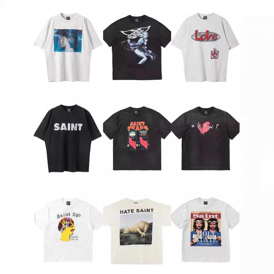 Saint Michael Vintage American VTG distressed vintage FOG short-sleeved men's and women's T-shirt trendy brand