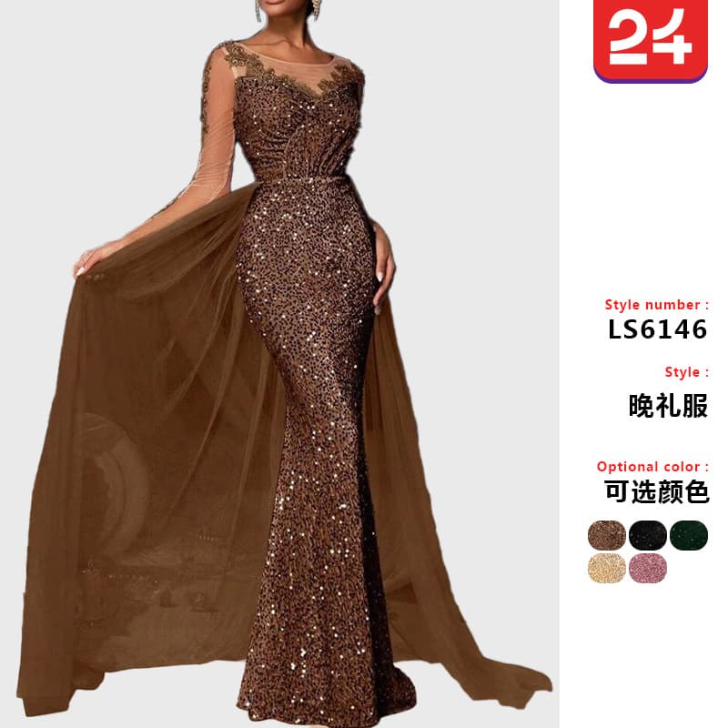2025 Cross-border European and American Women's Prom Dress Long Gown Elegant Fashion Long Lace Party Evening Dress