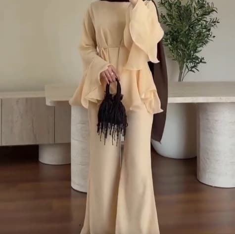 2026 Spring European and American Amazon Cross-border Light Pink Chiffon Waist-tie Ruffle Casual Set
