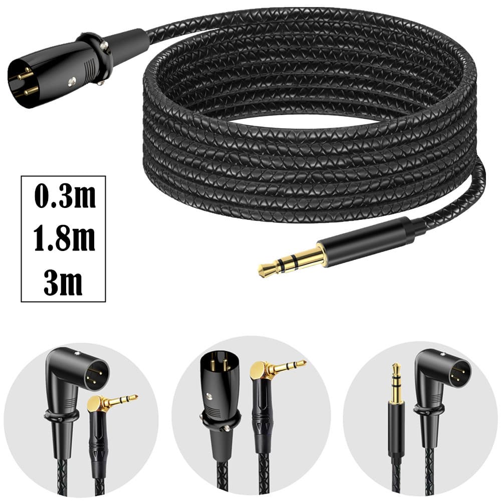 Metal 90° Elbow XLR Balanced Male 3-Pin for Microphone Mixer Amplifier Audio Console Recording Studio