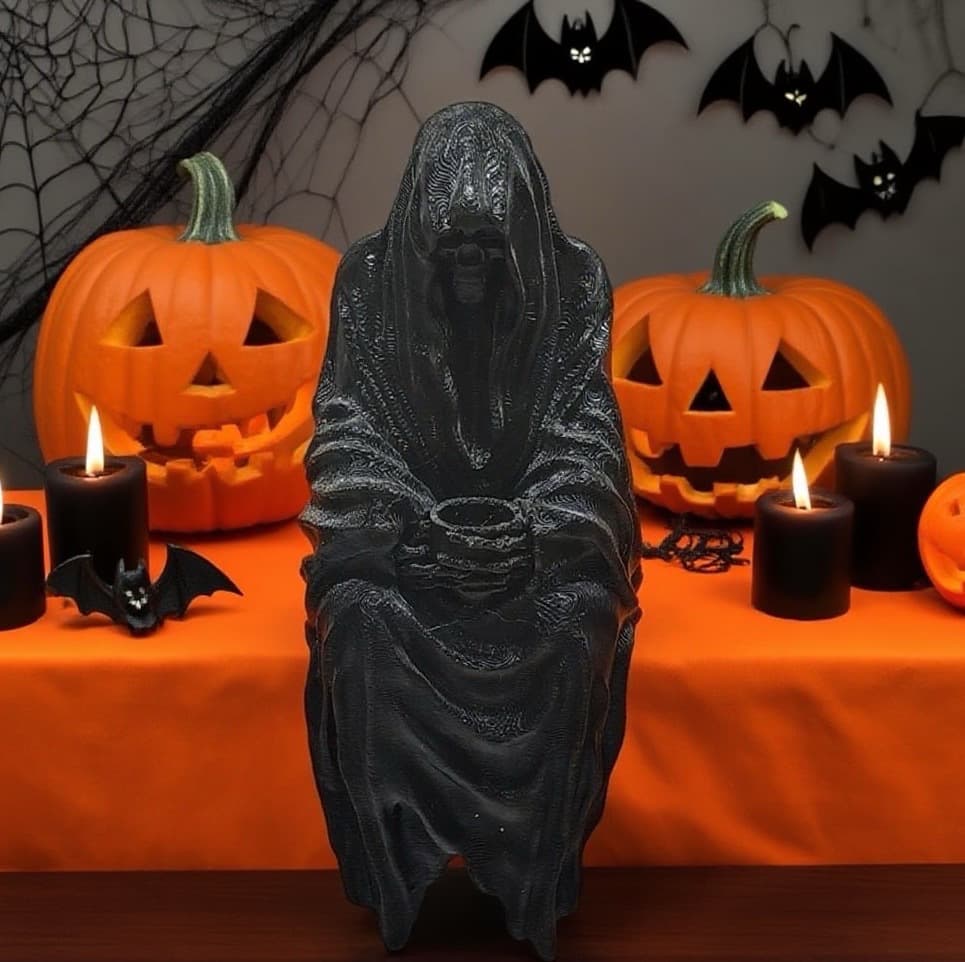New Cross-Border Black Robe Mysterious Lord Death Garden Decoration Home Ornament Spooky Black Figure Decor Gift
