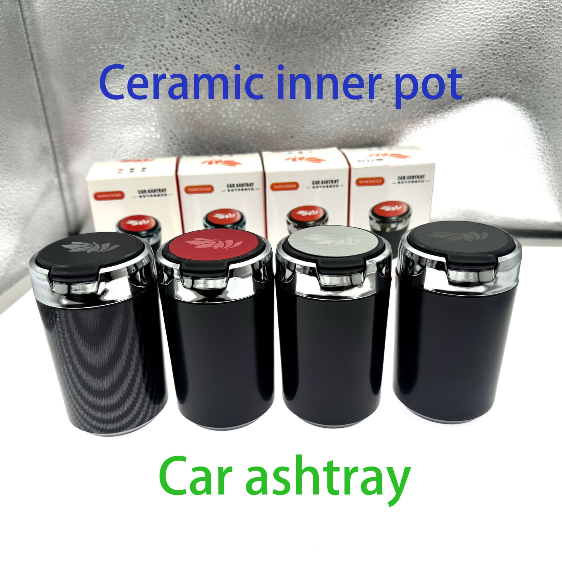 Car Ashtray with Ceramic Lining, Easy to Clean, Cross-Border Trade Supply