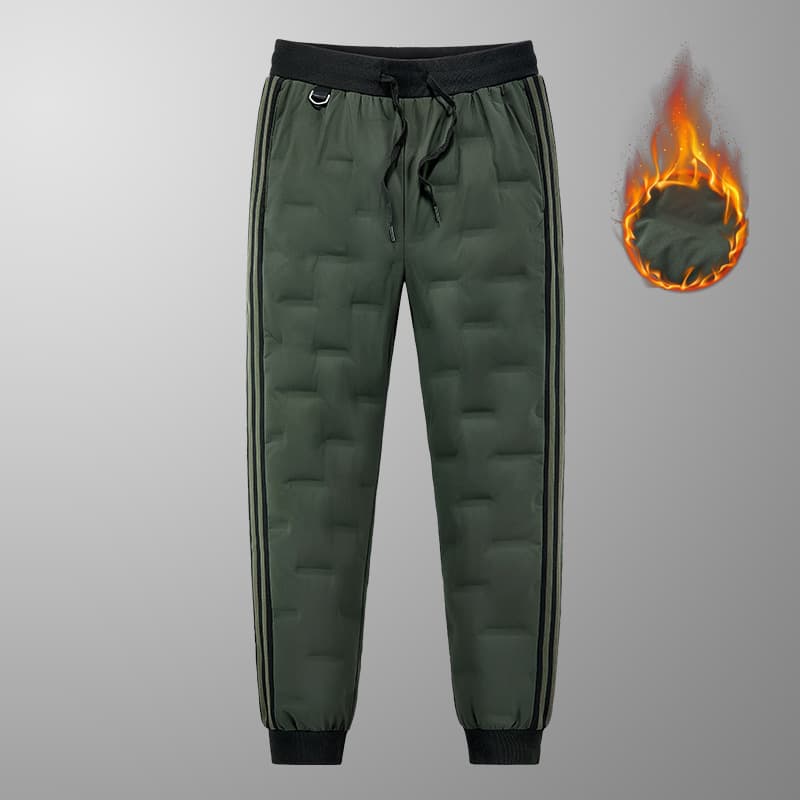 Winter New Style Casual Down Pants for Men, Outdoor Windproof Warmth Cold-proof Tapered Sports Long Pants, Trendy Large Size Cotton Pants