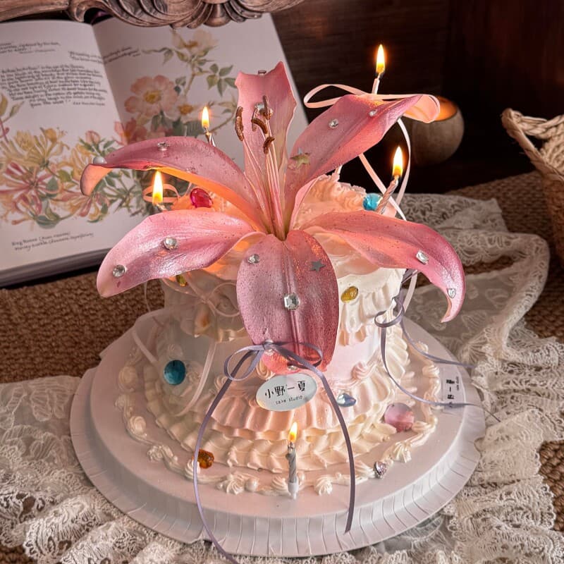 2026 New Simple Lily Cake Decoration Sequins Five-Pointed Star Colored Diamond Gem Baking Dessert Embellishment